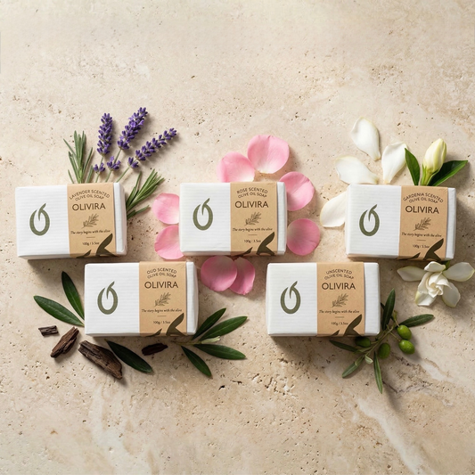 Olivira Mediterranean Collection – Olive Oil Soap Bar Bundle, 5 Pack