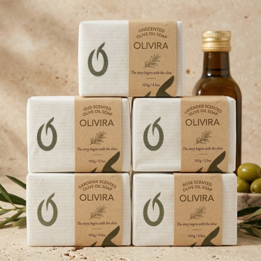 Olivira Mediterranean Collection – Olive Oil Soap Bar Bundle, 5 Pack